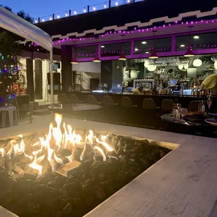 We stayed warm as we ate safely outside. Lots of heaters were great.