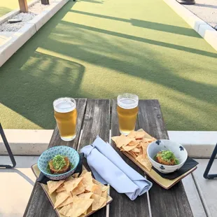 Bocce ball and fish tacos