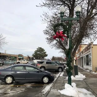 a car parked on a snowy street
