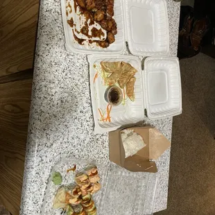 Half the chicken was missing and food was cold