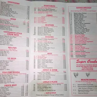Menu 003 - Interior. Everything is exquisite. Favs include Mandarin Chicken, Gen. Tso's Tofu &amp; Shrimp Mei Fun.