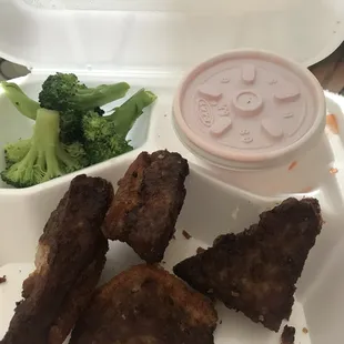 Almost burnt shrimp toast