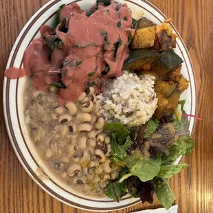 Full plate, not bad portion sizes.