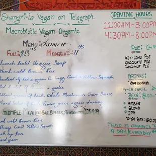 Menu for 8/31!