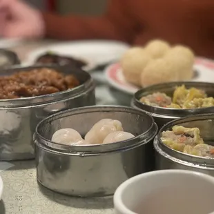 a variety of dishes on a table