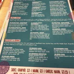Chapati menu