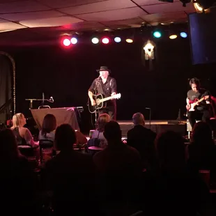 a band performing on stage