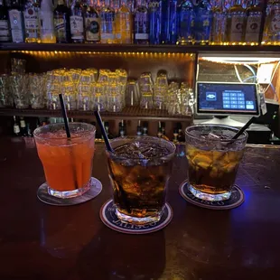 two drinks on the bar