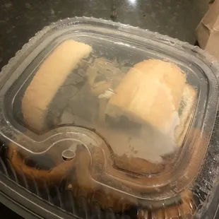 a sandwich in a plastic container