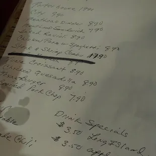 Handwritten specials, a very retro vibe!