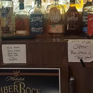 a selection of liquors