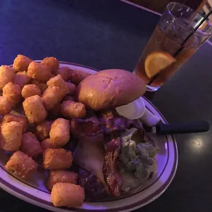 Shanty burger and tots
