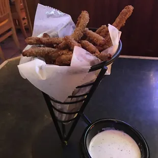 Fried green beans were great!