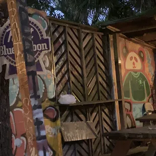 a man sitting at a picnic table