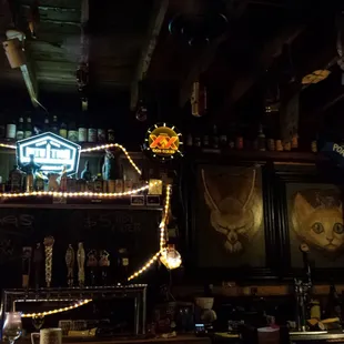 Small town feel favorite beers at a local bar