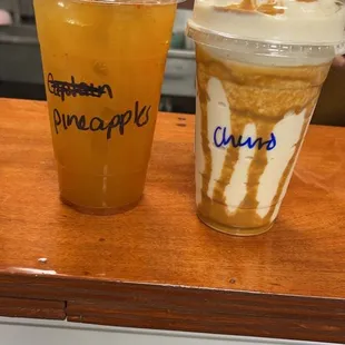 Pineapple Tajin tea Churro shake