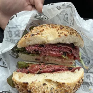 PLT on an everything bagel