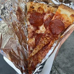 Pepperoni pizza with a bonus slice :)