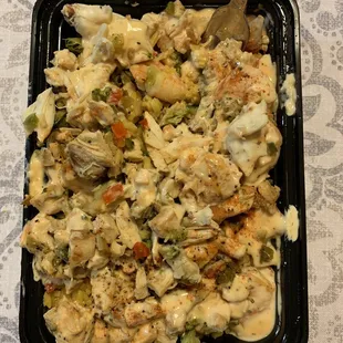 The Works-Lump Crabmeat,Shrimp,Chicken over Yellow Saffron Rice