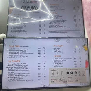 Huge menu