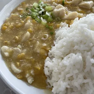 Chicken with Corn Over Rice