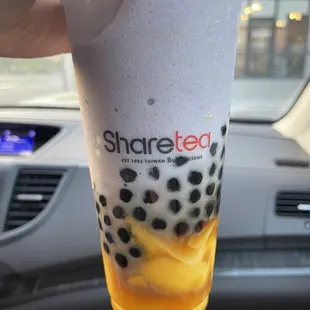 Taro Ice Blended with Pudding &amp; Boba ($6.65 + $0.75 for Boba)