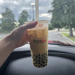 Mango Green Milk Tea with Boba