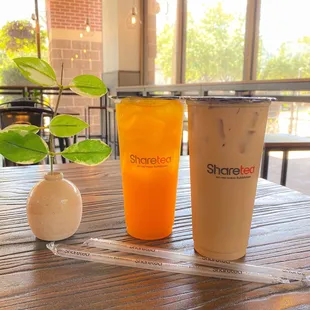 Mango &amp; passion fruit tea and coffee milk tea @cl2foodies on ig~