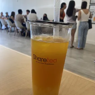 mango green tea with lychee jelly