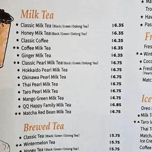 Menu as of June 2024 (1)