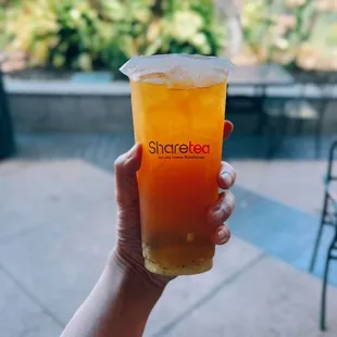 Peach kiwi tea with aiyu jelly