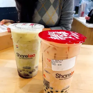 Matcha Red Bean Milk Tea