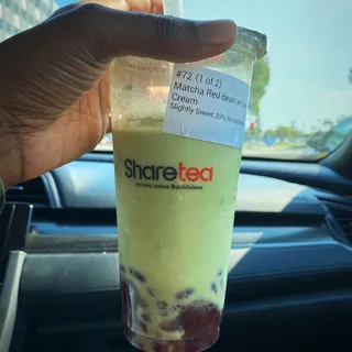 Matcha Red Bean Ice Blended with Ice Cream