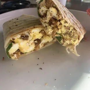 Grilled breakfast burrito