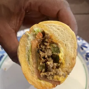 Steak and cheese with everything