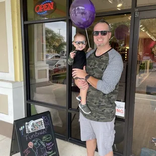 First father and son cut at Sharkies! Emma did a fantastic job!