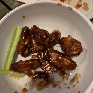 Honey bbq wings after we ate some