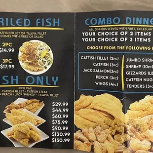 Sharks menu