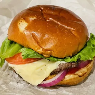 Cheeseburger with jalapeño Jack cheese. Yum!