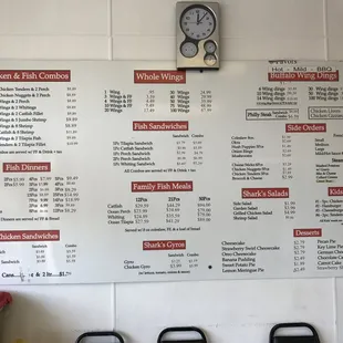 sushi and sashimi, menu