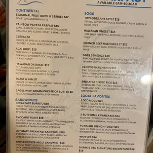 Menu. Their takeout menu is much more extensive, but it is on a kiosk at the counter only.