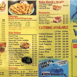 Menu page 1/2