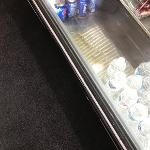 a refrigerator full of drinks