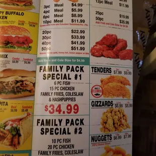 a menu for a restaurant