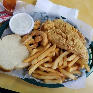 Perch and shrimp