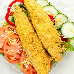 Fried Whiting Salad