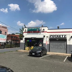 a car parked in a parking lot