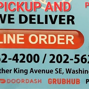 a pickup and delivery sign