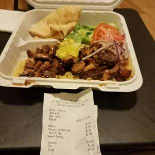 Teriyaki Chicken Bowl with no Xtra Shrimp that was paid for.