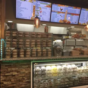 a display of baked goods